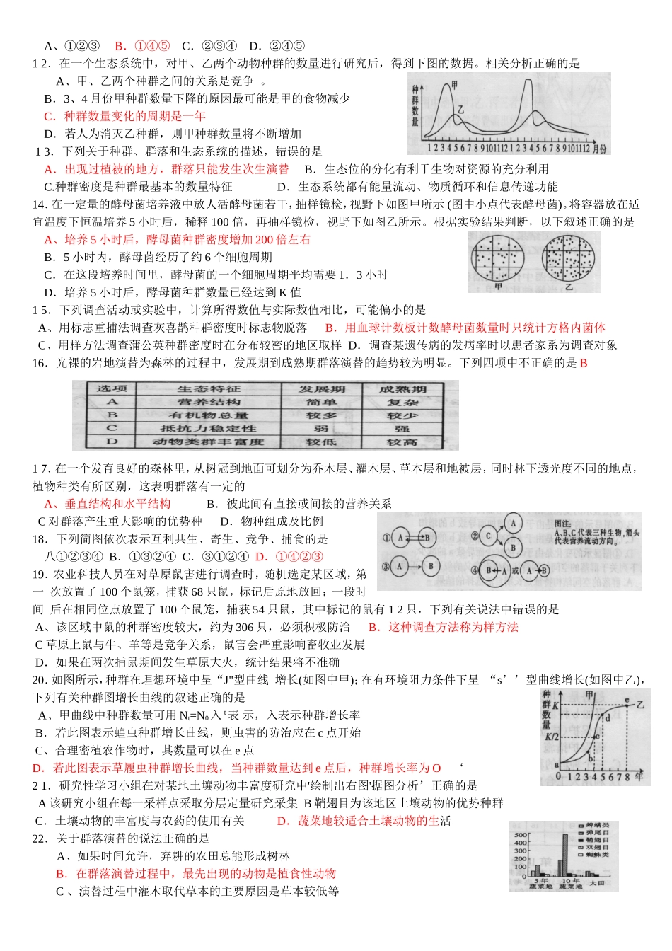 高中生物：种群和群落习题人教版_第2页