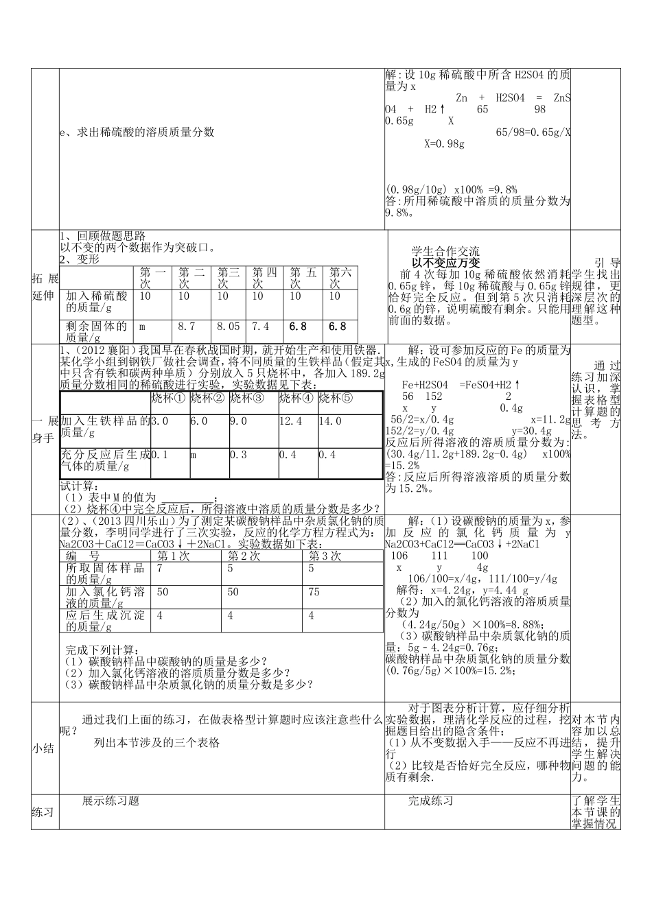 《表格型计算题的解答》教学设计_第2页
