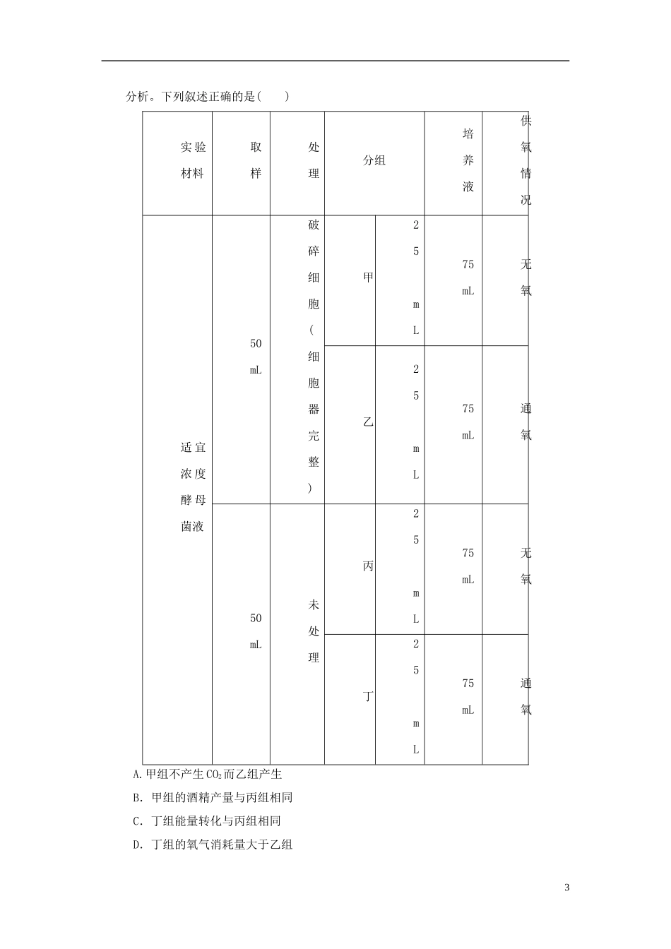 高中生物-学业水平测试模拟试题(16)新人教版必修1_第3页