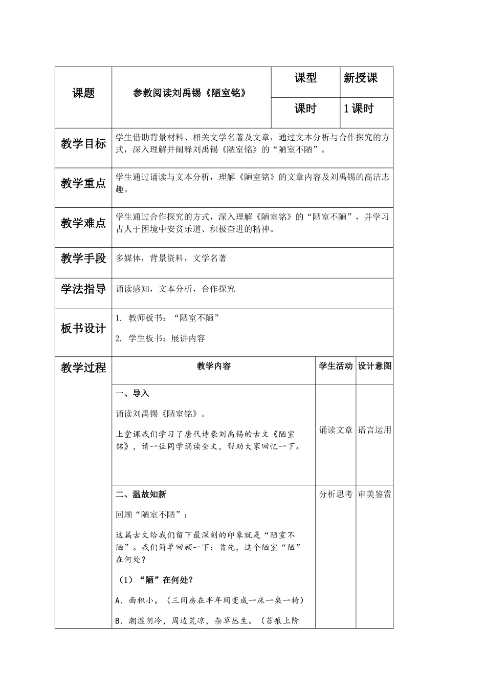 (部编)初中语文人教2011课标版七年级下册参校阅读刘禹锡《陋室铭》_第1页