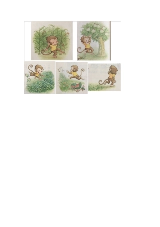 (部编)人教语文2011课标版一年级下册小猴子下山后做的事情：五幅图片