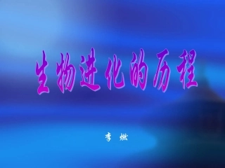生物的进化历程