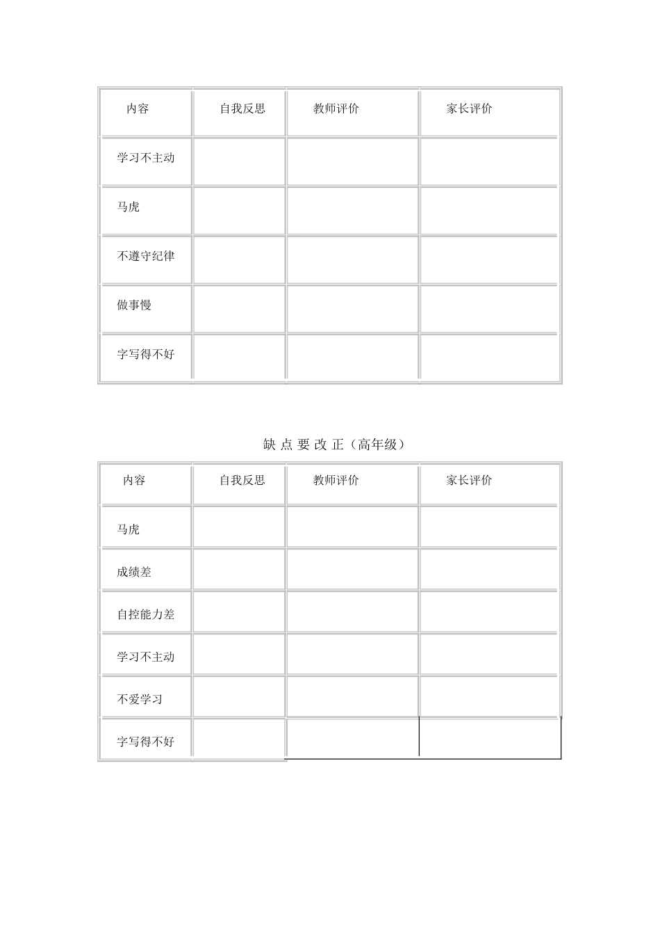 学生成长记录册_第2页
