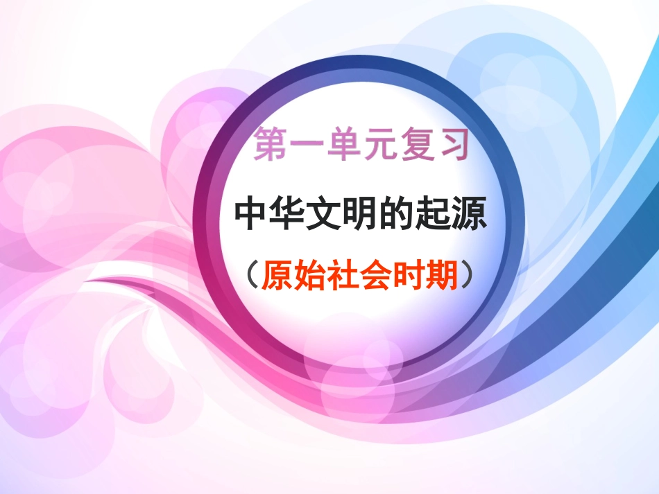 中华文明的起源第一单元复习_第1页
