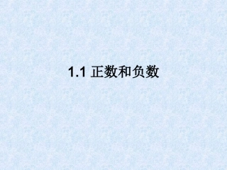 数学：11正数和负数课件（人教新课标七年级上）