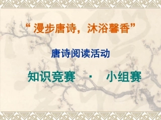 唐诗阅读竞赛