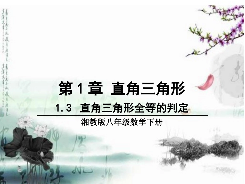 直角三角形全等的判定_第1页