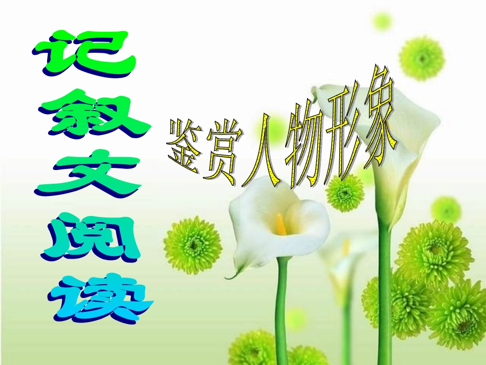 中考语文复习专题课件 记叙文阅读之人物鉴赏_第1页