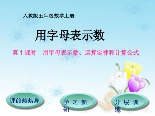 五上数学用字母表示数、运算定律和计算公式