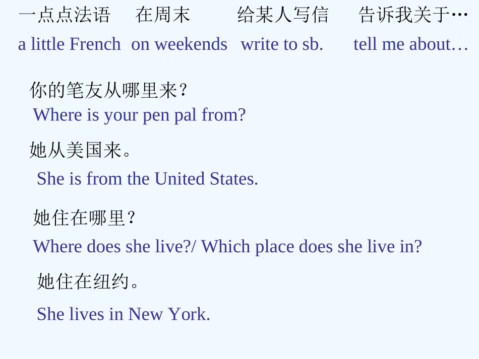 七年级英语下册 unit1复习课件 人教新目标板_第2页