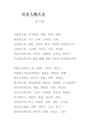 历史人物大全