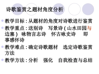 诗歌题材课件