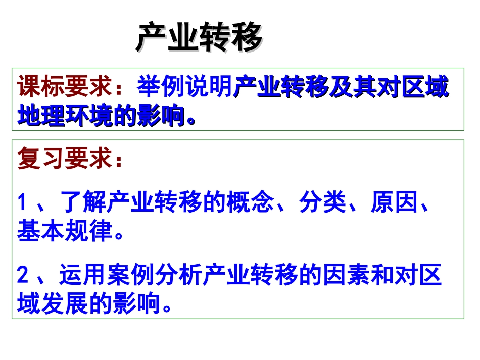 上课用-高三-一轮复习-产业转移_第1页