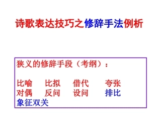 诗歌表达技巧（1）