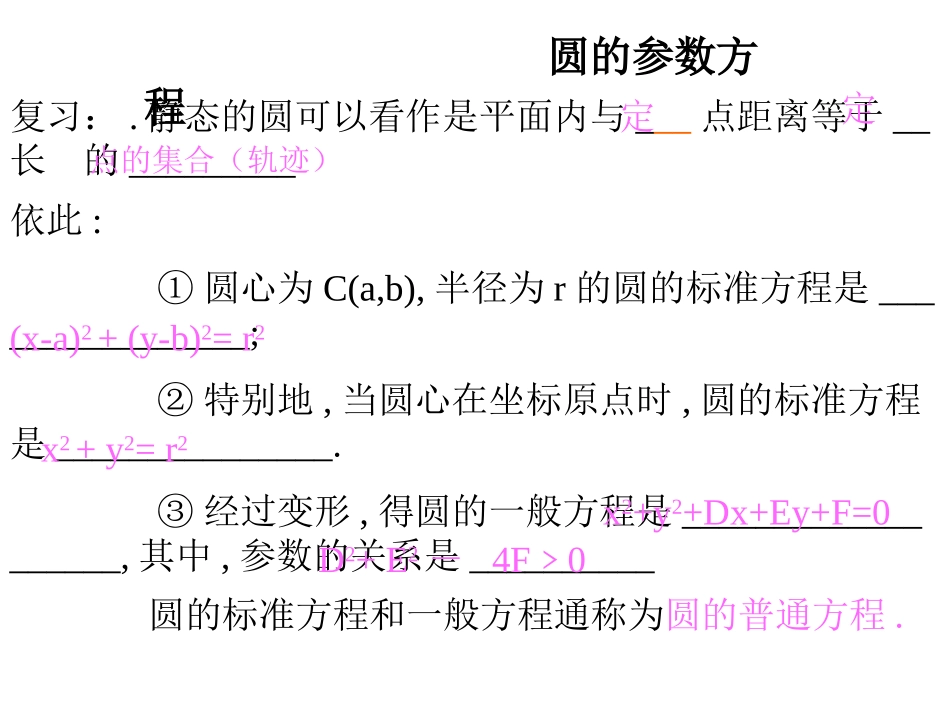 圆的参数方程_第1页