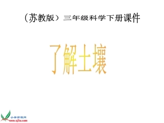 苏教版小学科学三年级下册《了解土壤》PPT课件