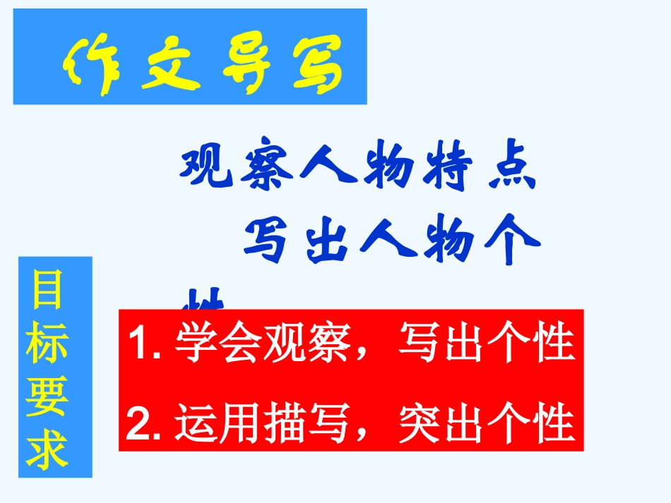 中考语文作文训练指导课件 记叙文 如何写人_第3页