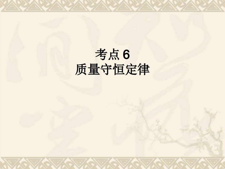 考点6质量守恒定律_第1页