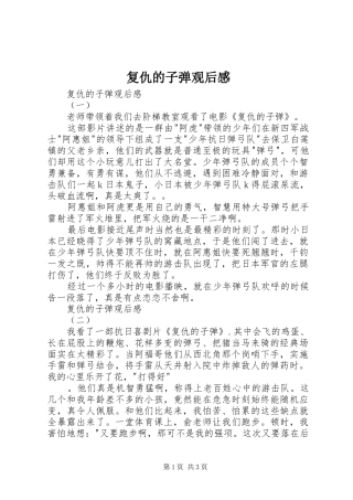 复仇的子弹观后心得
