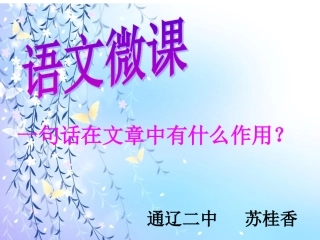 一句话在文中的作用