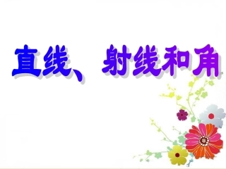直线、射线和角（第一课时）