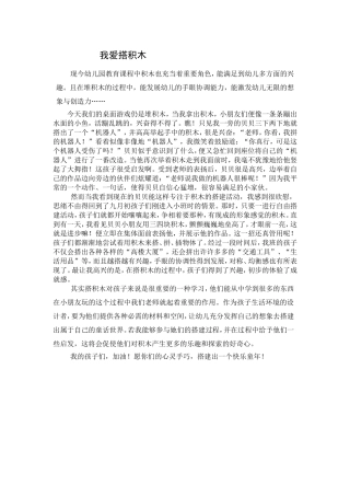 我爱搭积木演讲