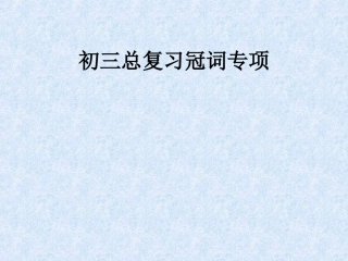 中考复习-冠词