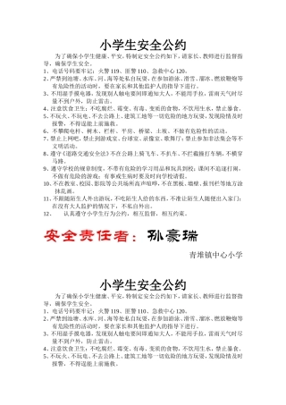 小学生安全公约