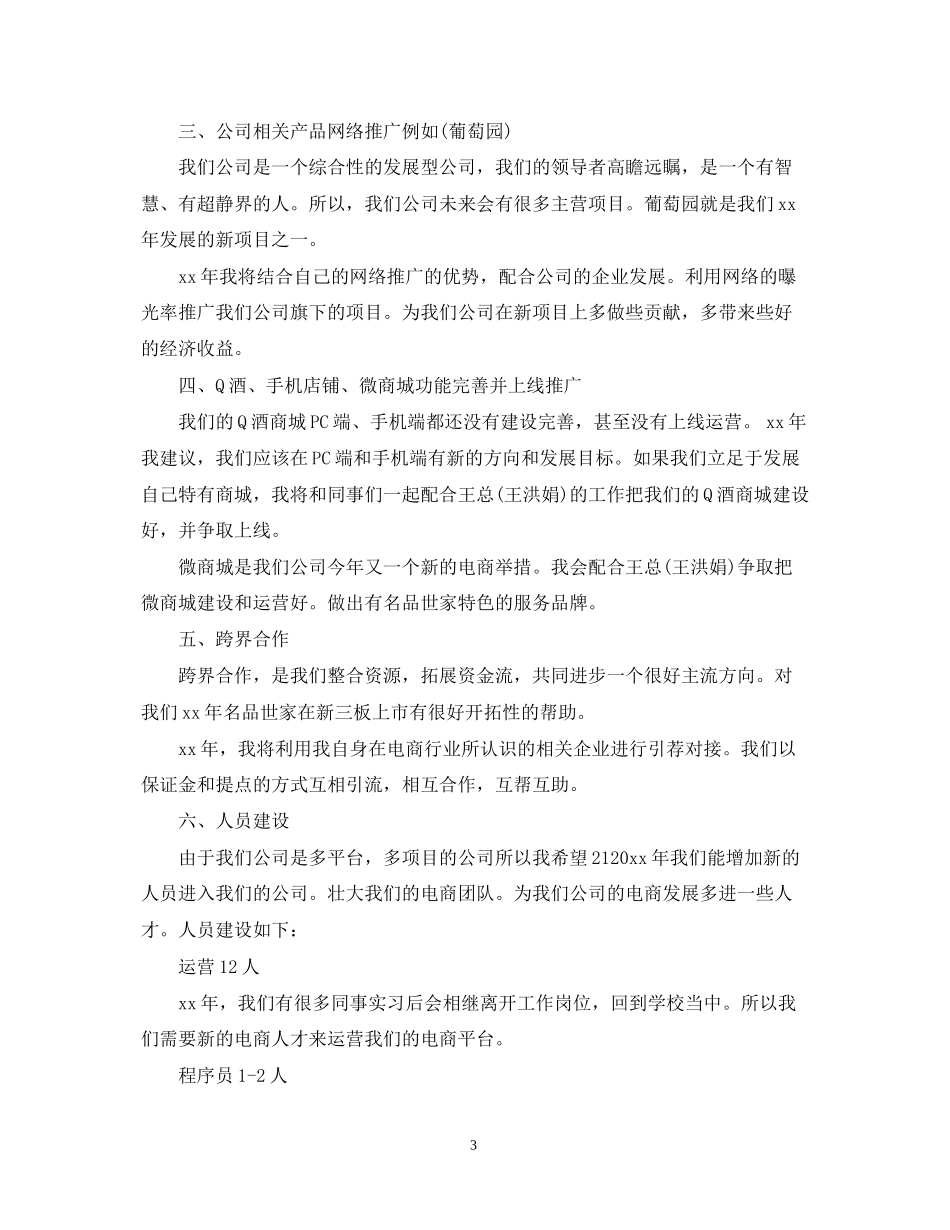 电商运营工作计划_第3页
