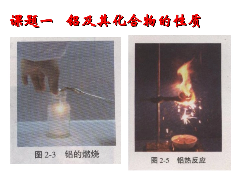 专题二物质性质的探究课题一铝及其化合物的性质_第1页