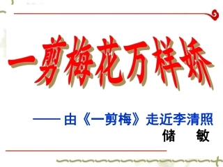 一剪梅说课（储敏）