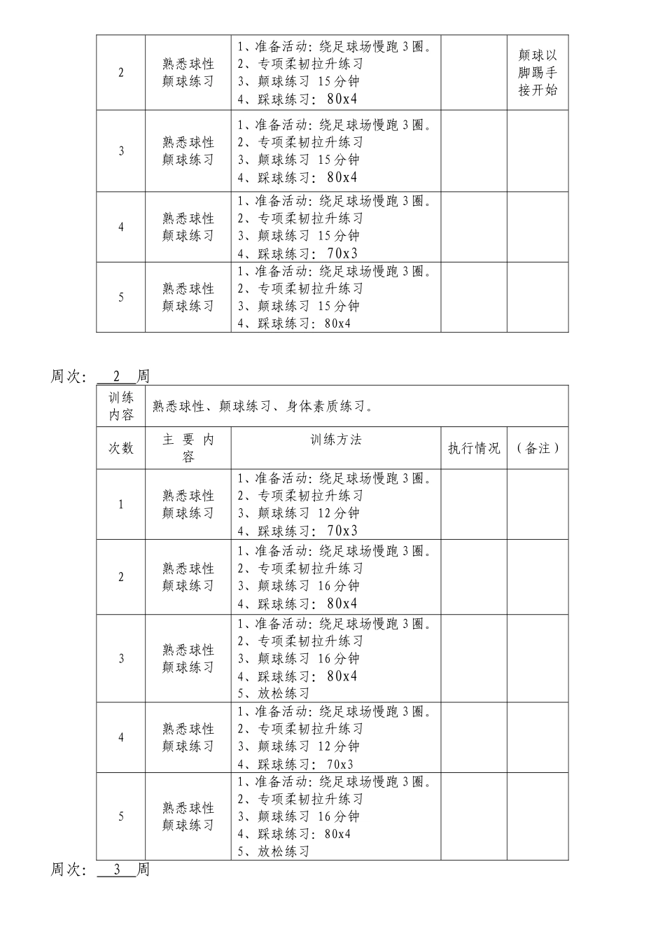 足球训练计划(周)_第2页