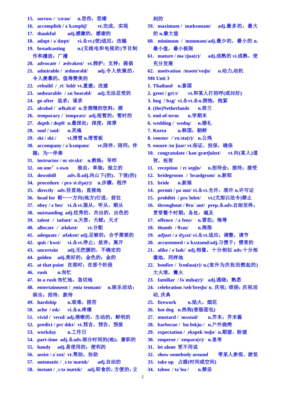 最新牛津高中英语模块六词汇表-带英标_第2页