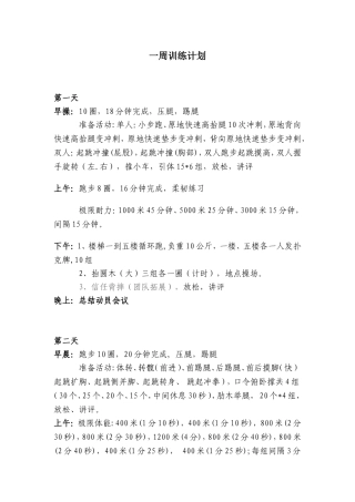 一周魔鬼训练计划