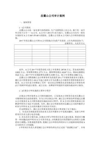 岳麓山公司审计案例