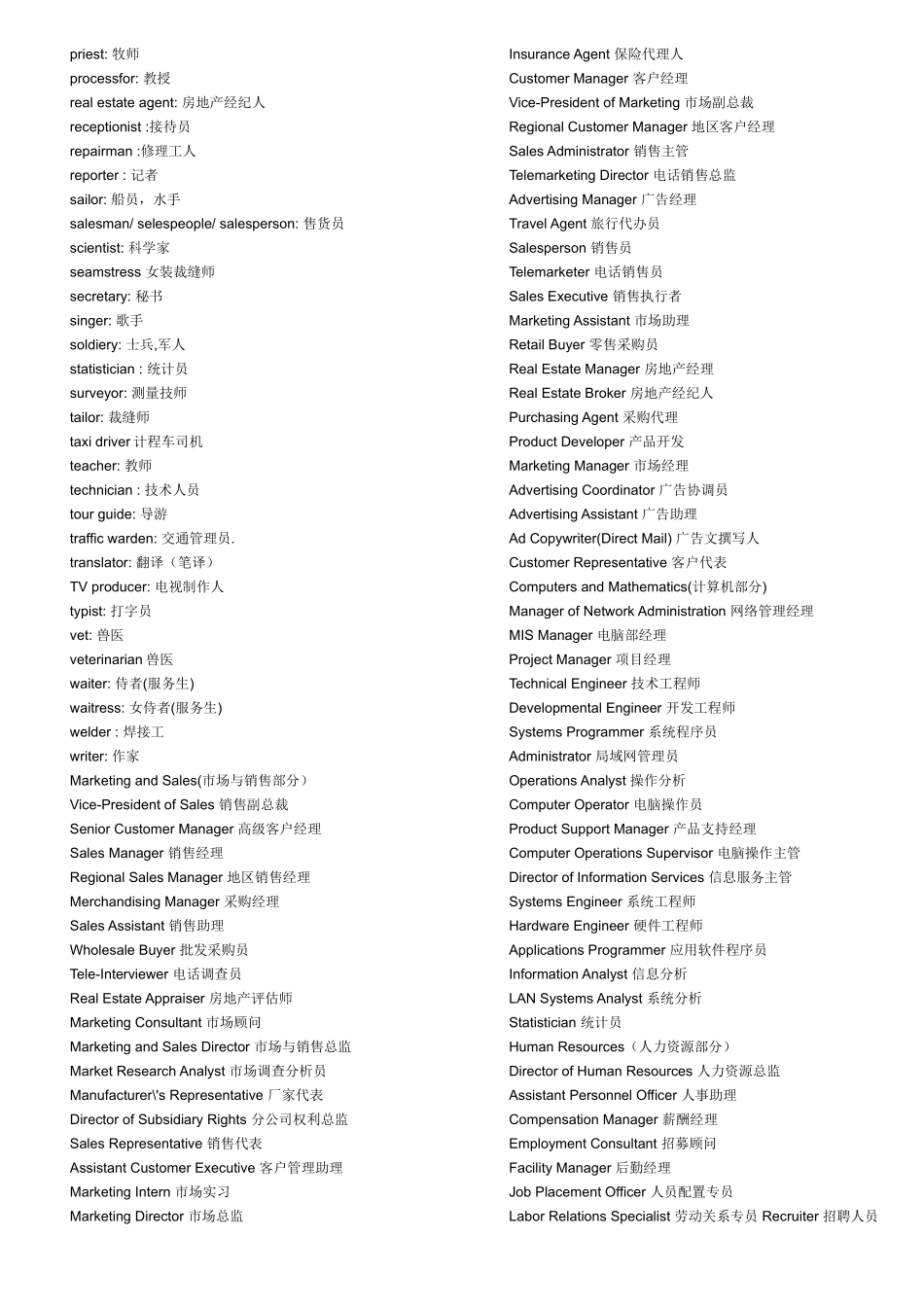英文职业名称_第2页