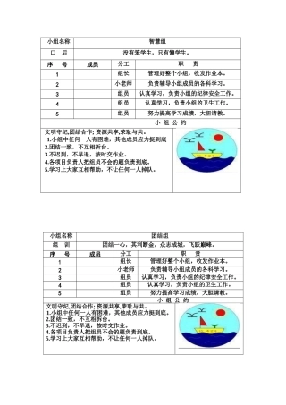 小组合作学习组牌设计