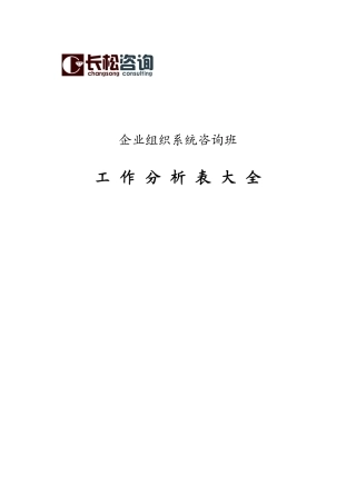 长松-工作分析表集锦