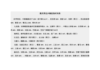 重庆周边乡镇赶场时间表