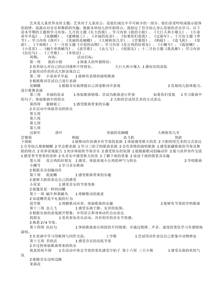中班艺术教学计划_第3页