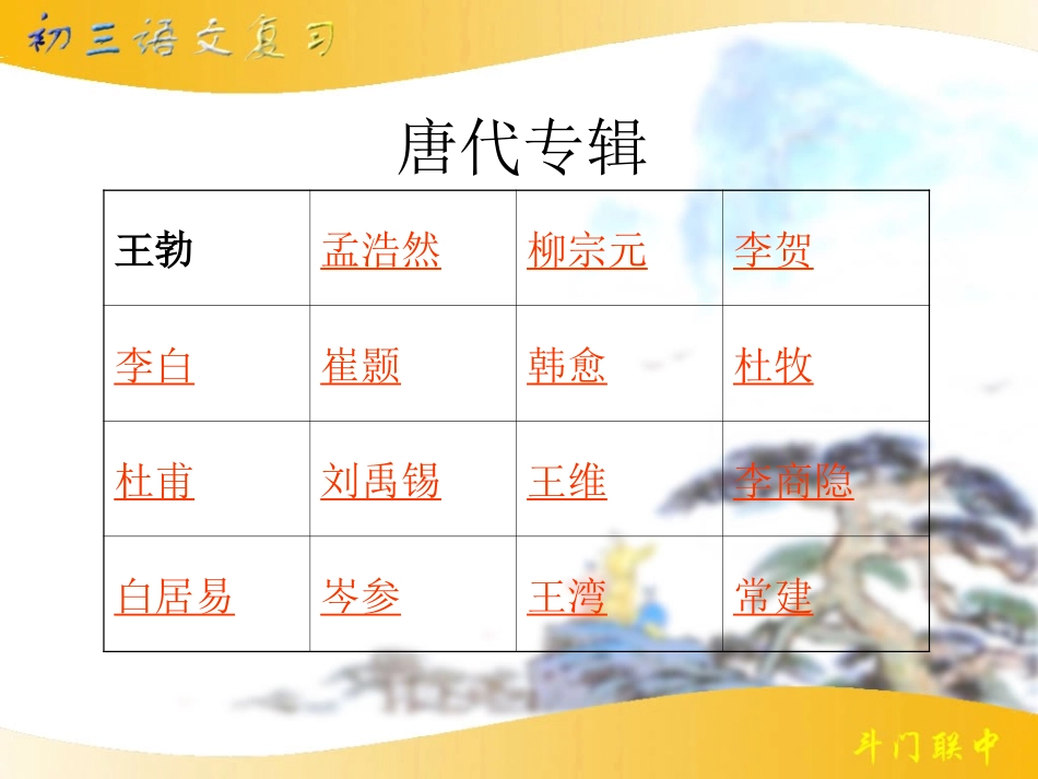 唐代诗歌专辑_第1页