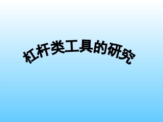 六上13杠杆类工具的研究