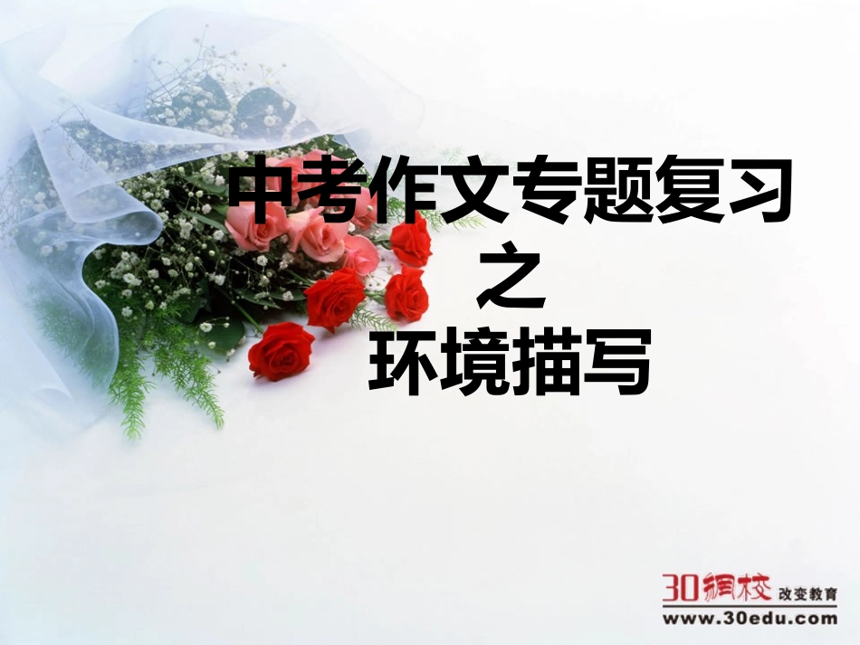 中考专题复习：记叙文中运用环境描写课件_第1页