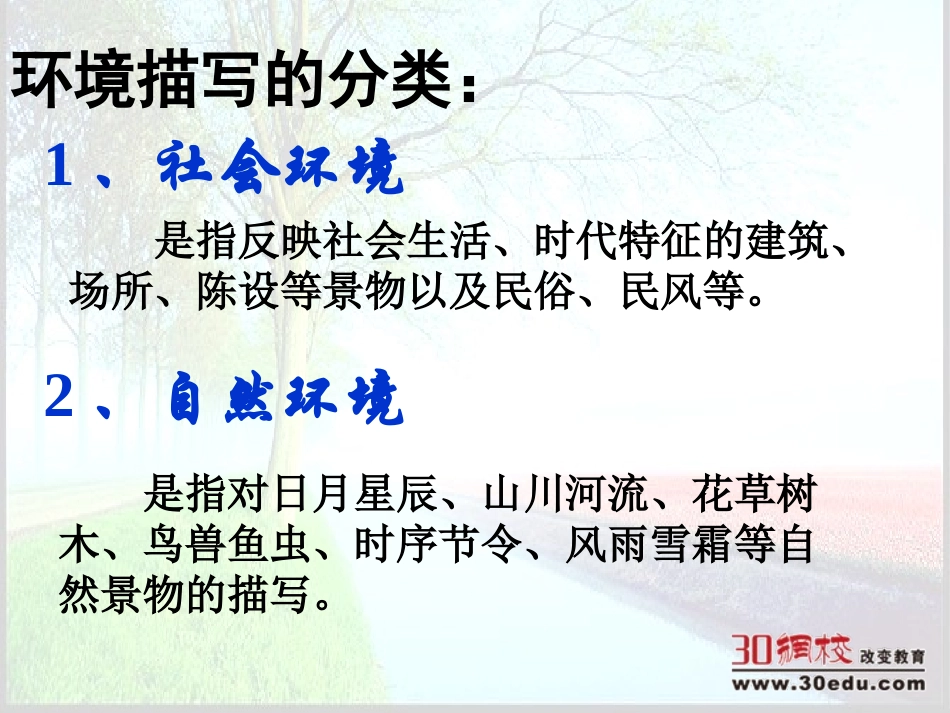 中考专题复习：记叙文中运用环境描写课件_第3页
