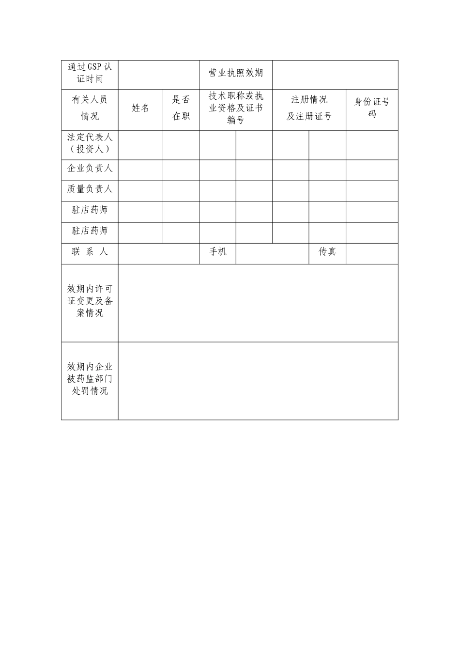 药品零售企业(门店)换证申请表_第3页