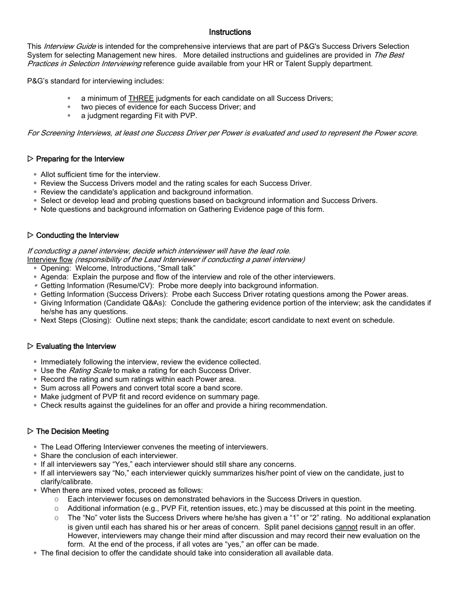 宝洁-P&G-基于胜任力面试官评分表-免费_第3页