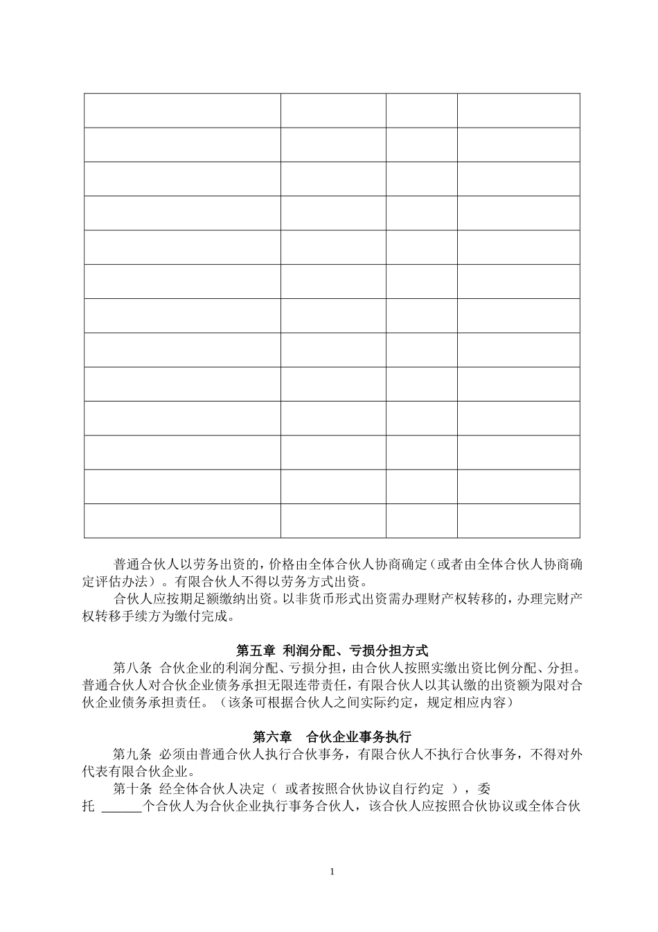 有限合伙企业协议(工商注册版)_第2页