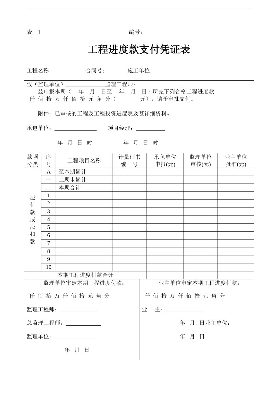 工程进度款支付表格_第1页