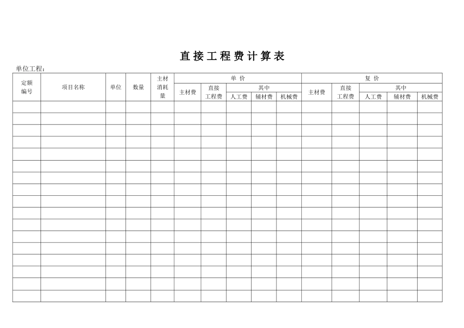 最标准工程预算表_第2页