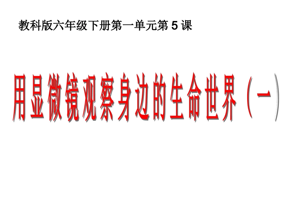 六下一5用显微镜观察身边的生命世界一 (2)_第1页